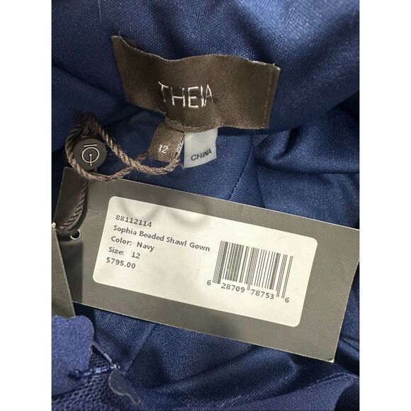 NWT Theia Sophia Beaded Shawl Gown Size US12 $795 - Picture 12 of 12